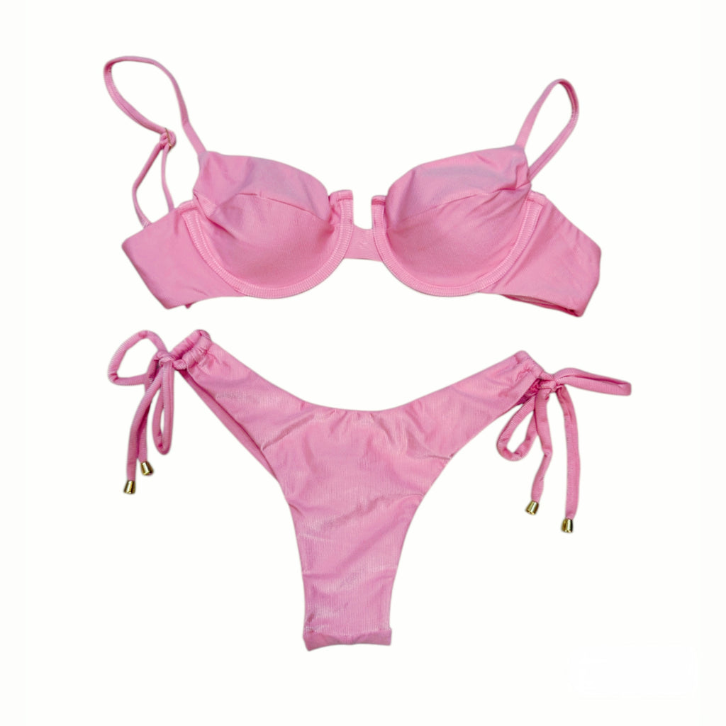 Textured Underwire Bikini Set